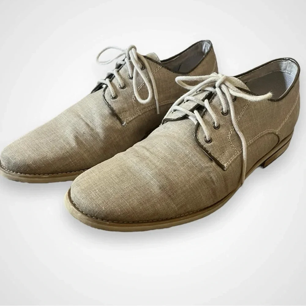 GIORGIO BRUTINI‎ Men's Victor Beige Light Tan Canvas Loafers Size 9.5 | EUC